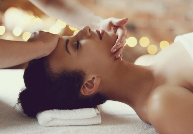 Leisure. Woman in spa salon